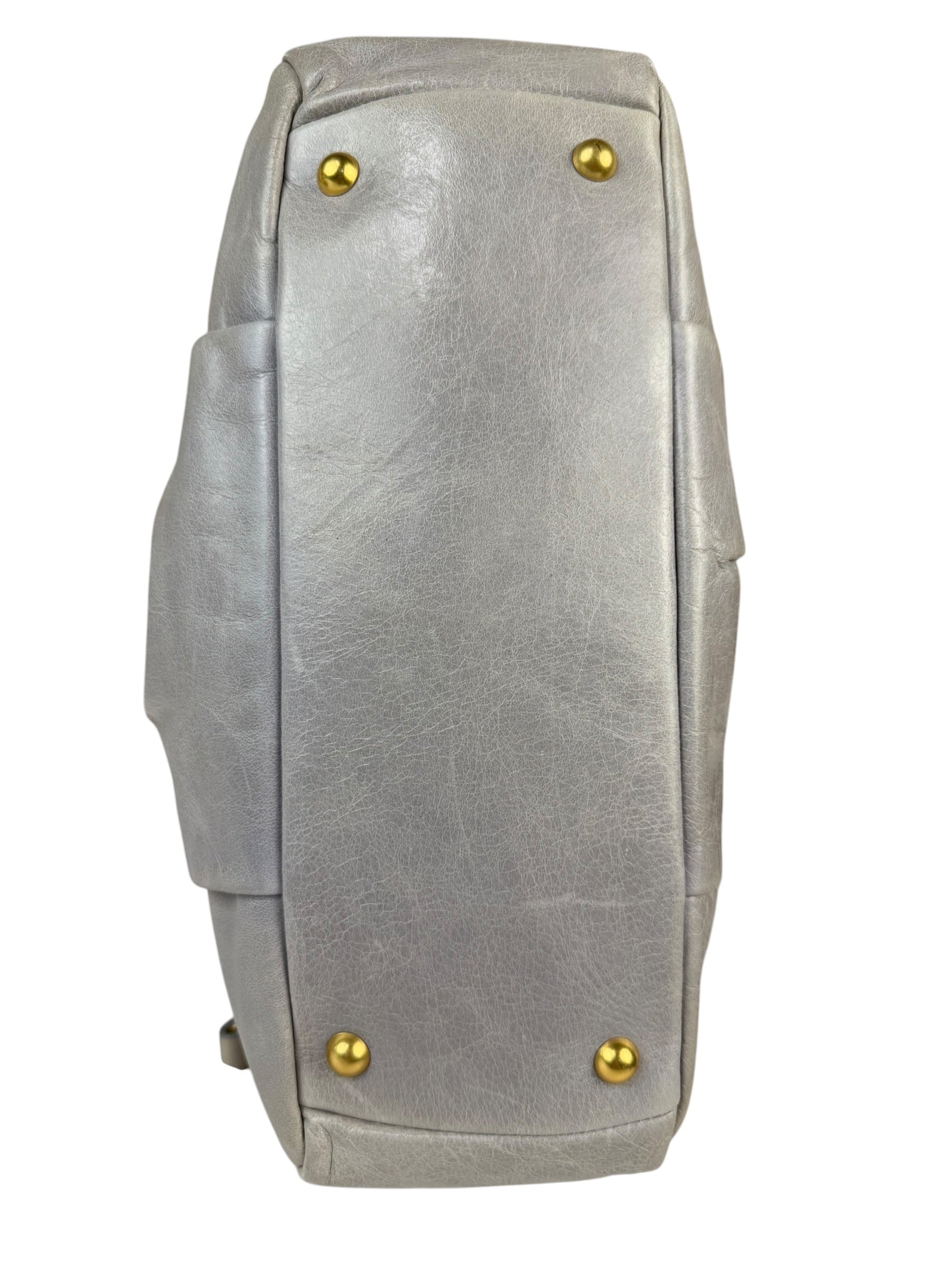 Miu Miu Vintage Pale Grey Vitello Leather Two-Way Bag