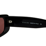 Gucci Maroon Rectangle Frame Sunglasses