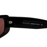 Gucci Maroon Rectangle Frame Sunglasses