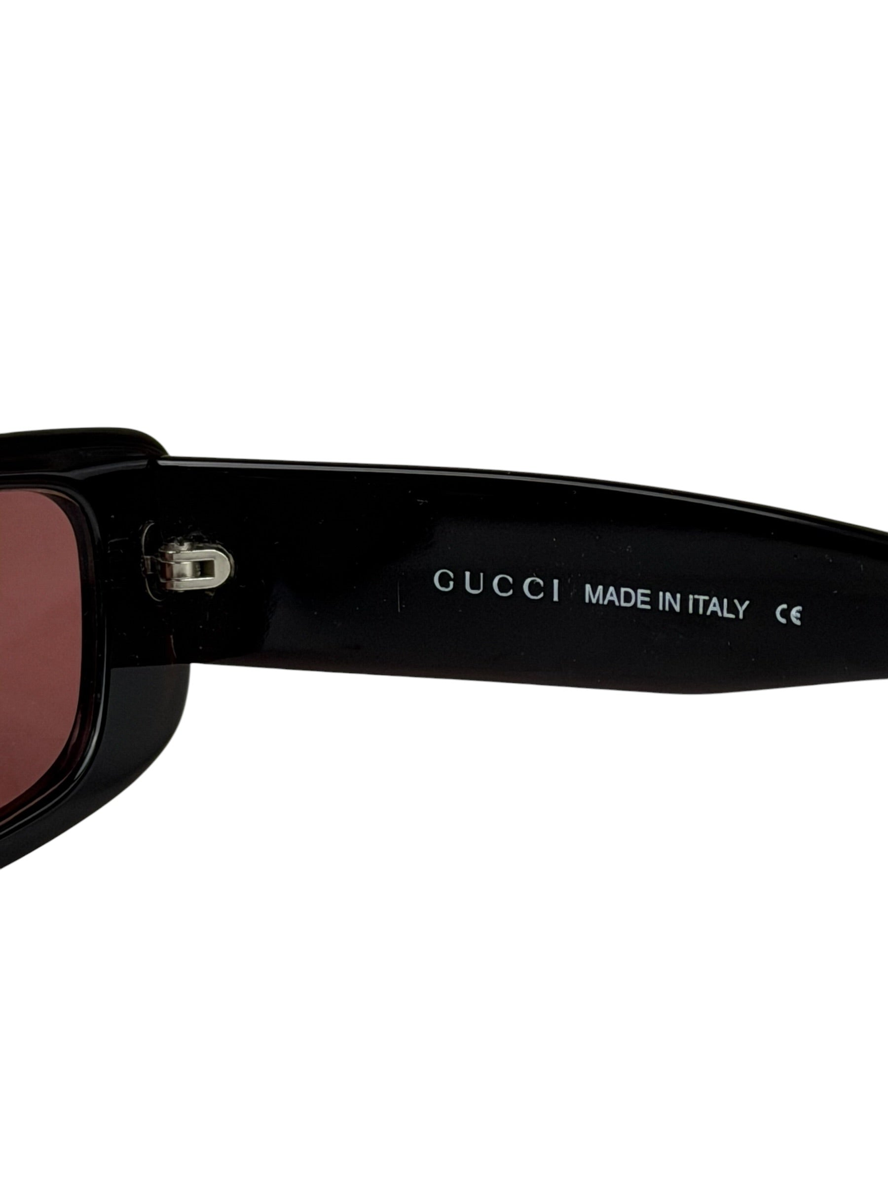 Gucci Maroon Rectangle Frame Sunglasses