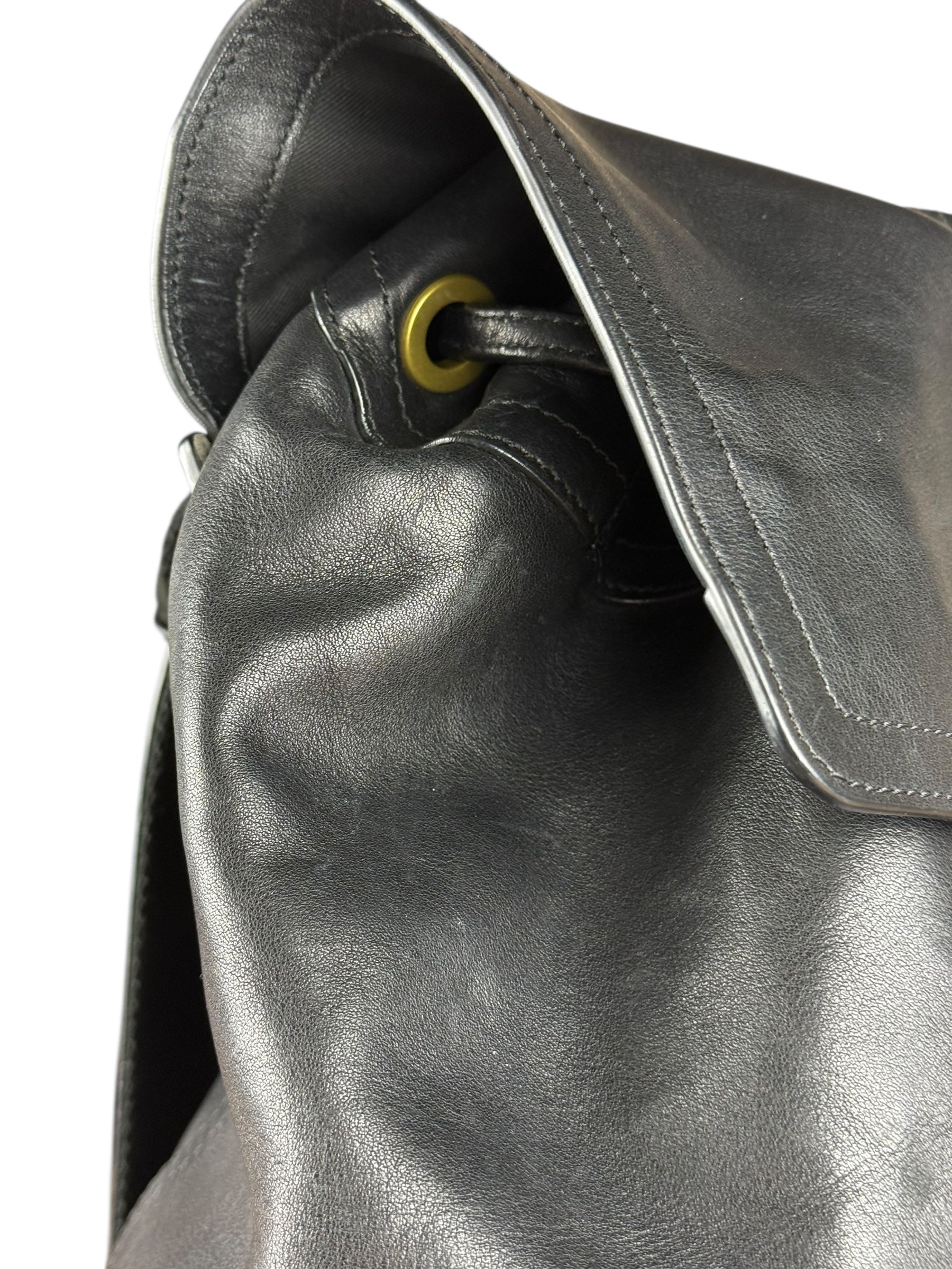 Coach black Leather Backpack