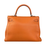Hermes 2011 Orange Togo Leather Palladium Kelly 35
