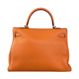 Hermes 2011 Orange Togo Leather Palladium Kelly 35