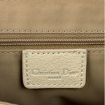 Christian Dior Beige Leather Trim Trotter Floral Embroidered Flap Bag