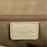 Christian Dior Beige Leather Trim Trotter Floral Embroidered Flap Bag