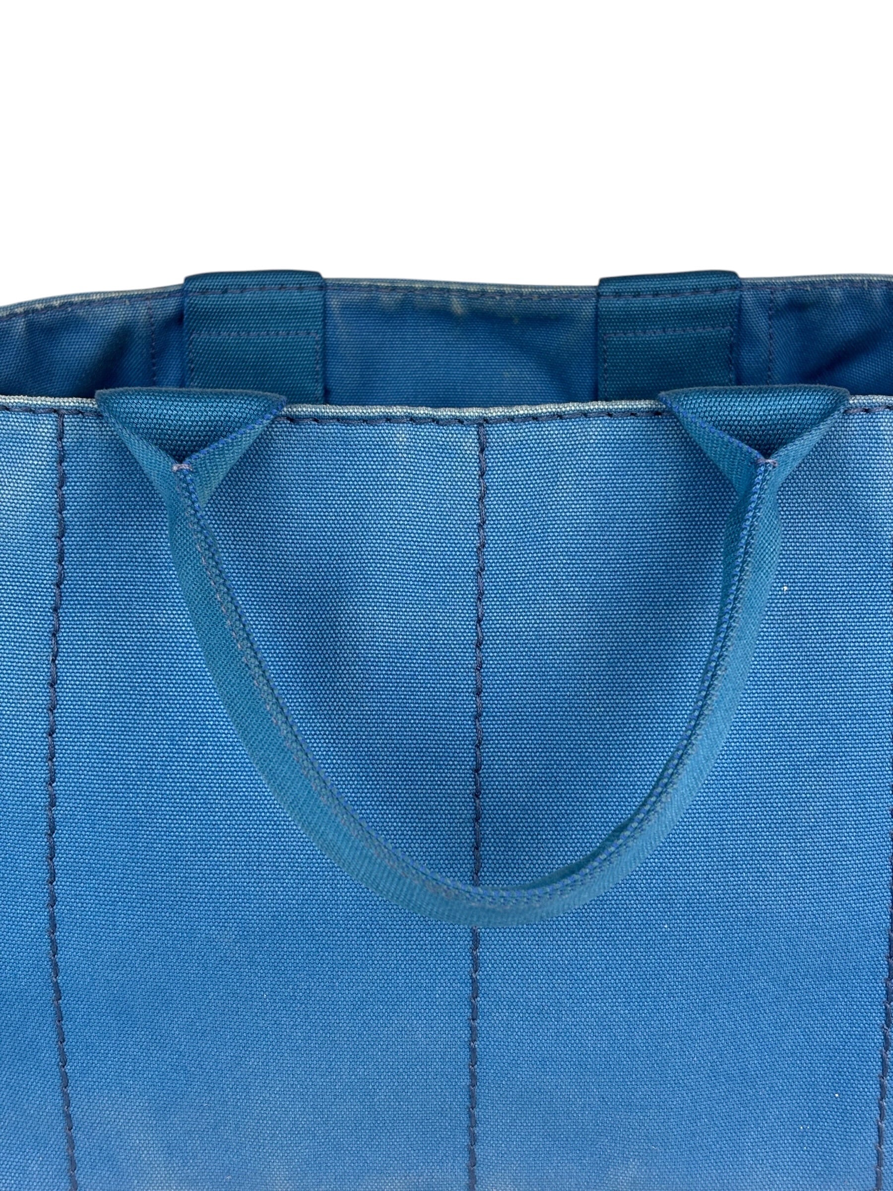 Prada Vintage Blue Canapa Canvas Tote