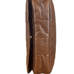 Chanel Brown Quilted Leather Flap Chain Messenger Bag