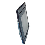 Coach Blue Quilted Regenerative Cotton Denim Trim/Leather Slim ID Card Case