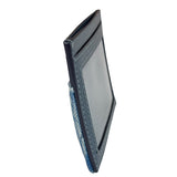 Coach Blue Quilted Regenerative Cotton Denim Trim/Leather Slim ID Card Case