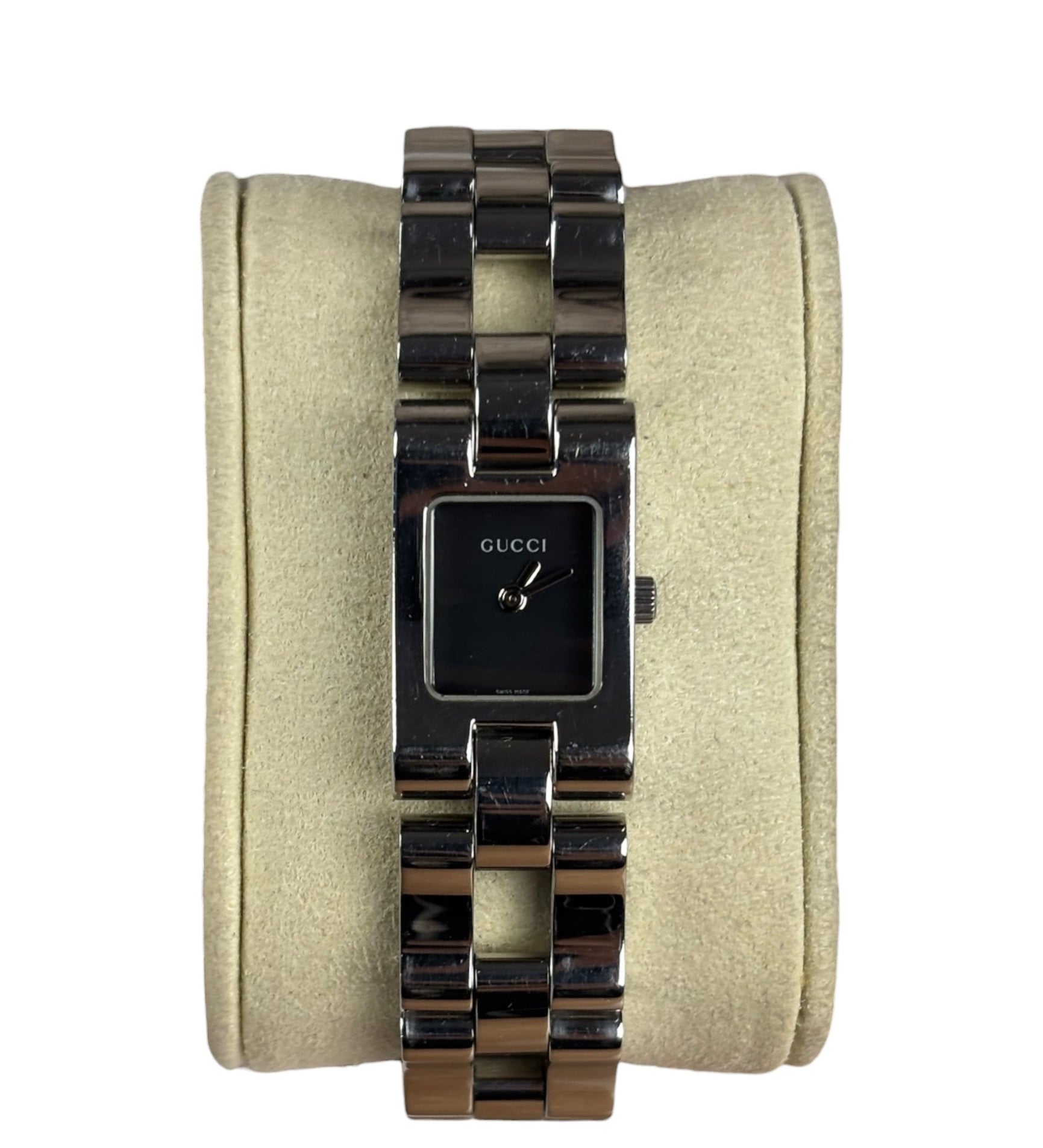 Gucci 2305L Black Dial Stainless Chain Band