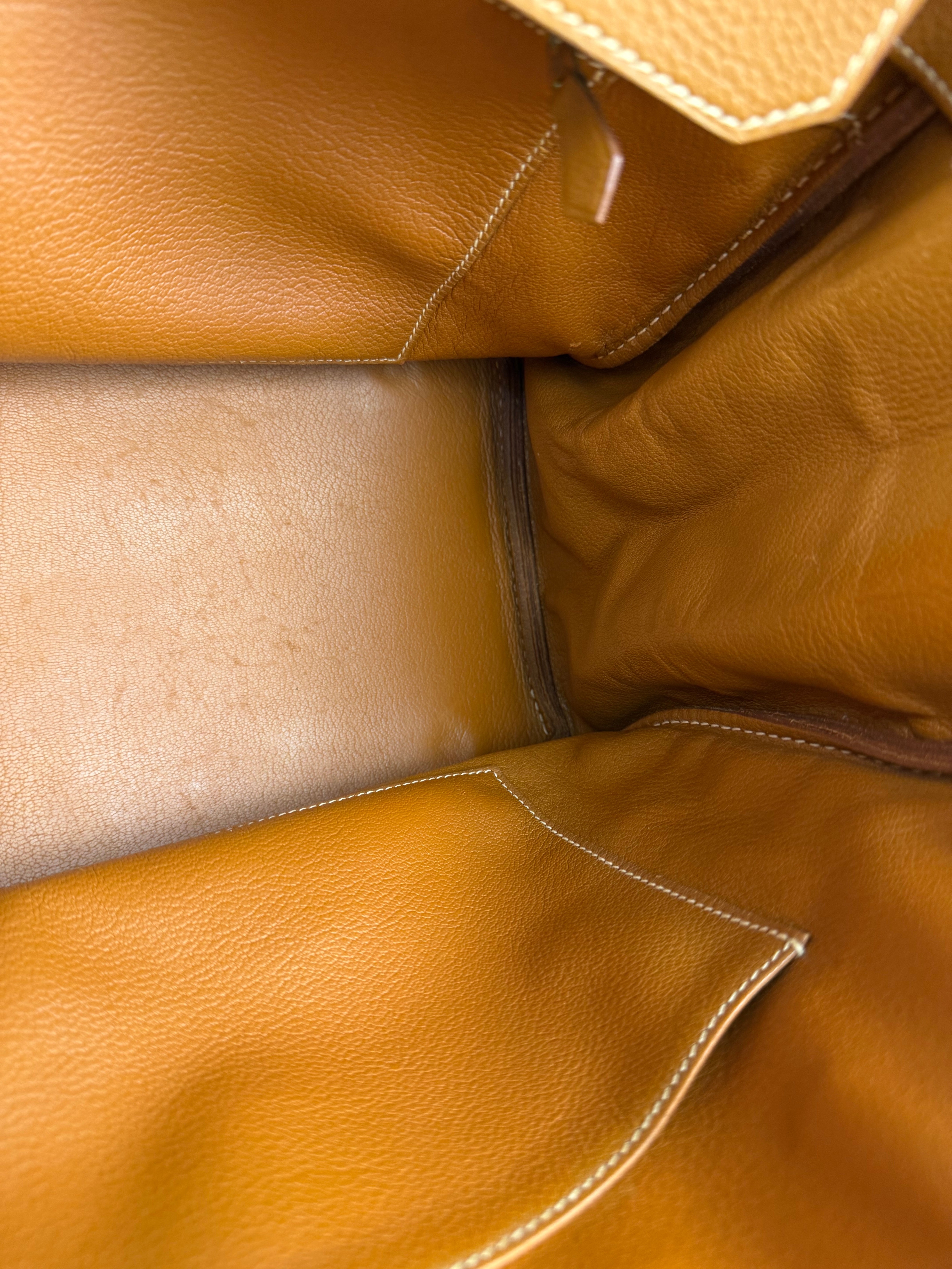 Hermes Birkin 35 Gold Brown Togo Leather Handbag 2001
