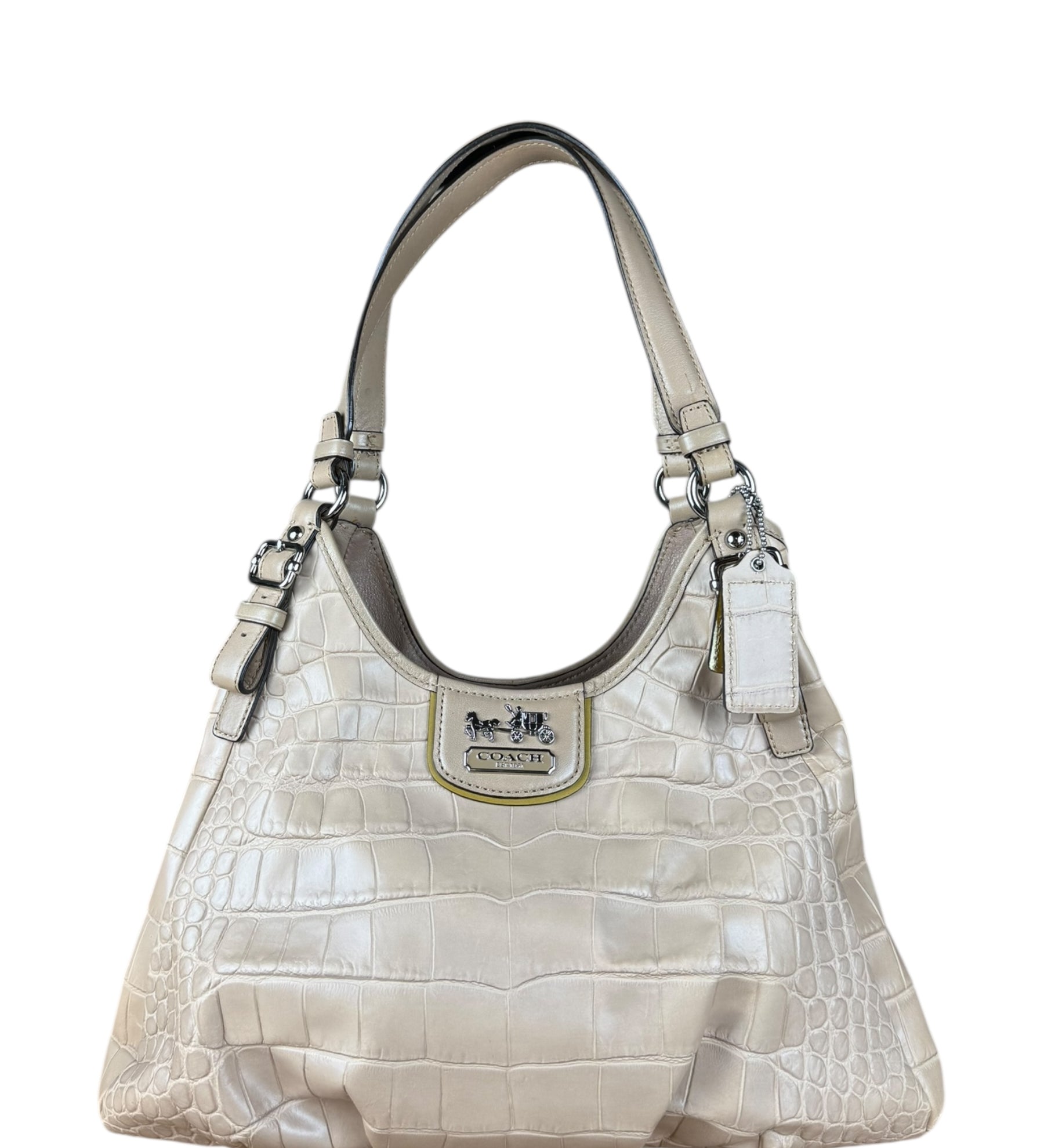 Coach Beige Maggie Croc Handbag