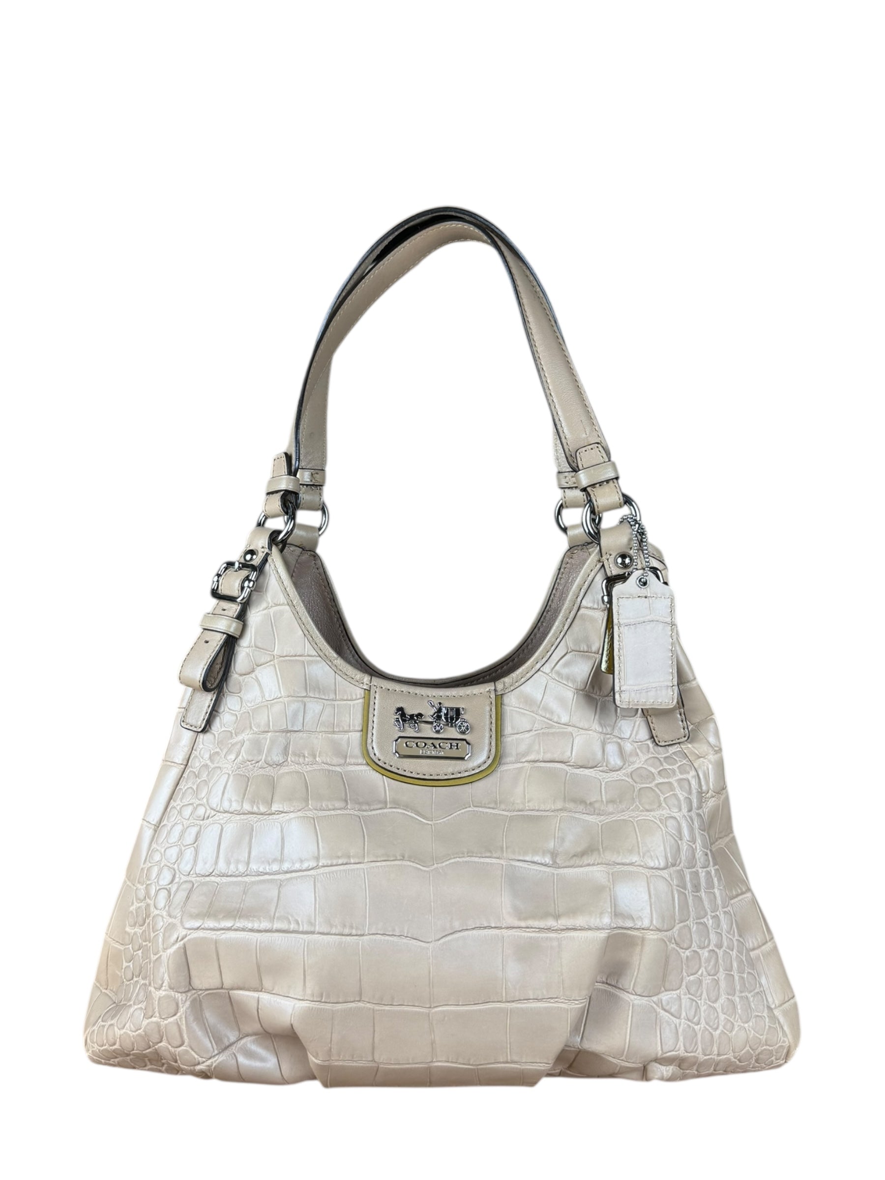 Coach Beige Maggie Croc Handbag