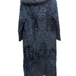 Vintage Navy Blue Persian Lamb Fur Long Coat