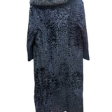 Vintage Navy Blue Persian Lamb Fur Long Coat
