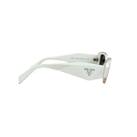 Prada White Symbole Rectangular Sunglasses