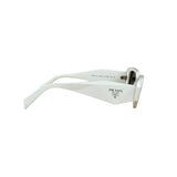 Prada White Symbole Rectangular Sunglasses