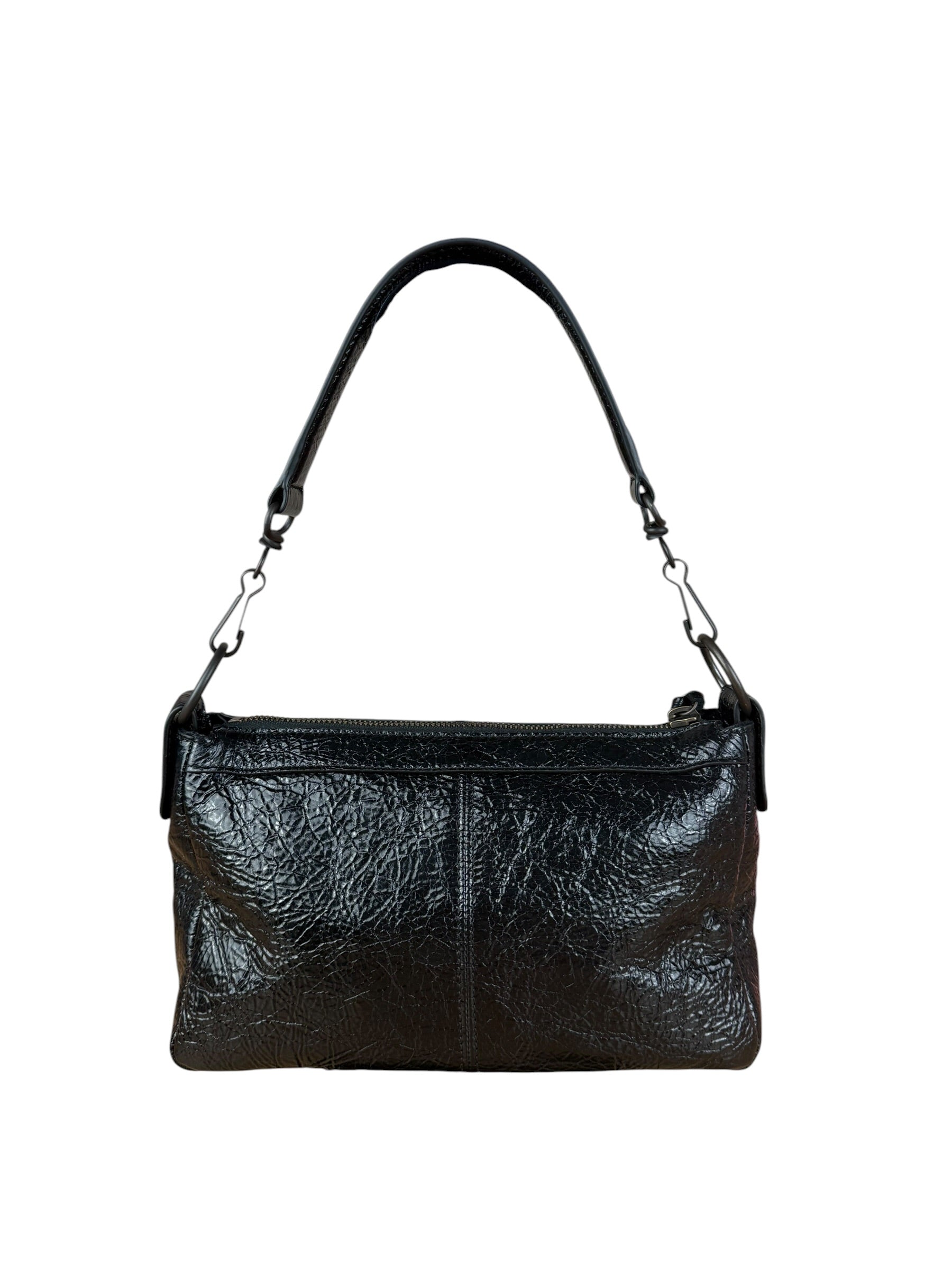 Balenciaga Le City Moto Black Leather Shoulder Pochette