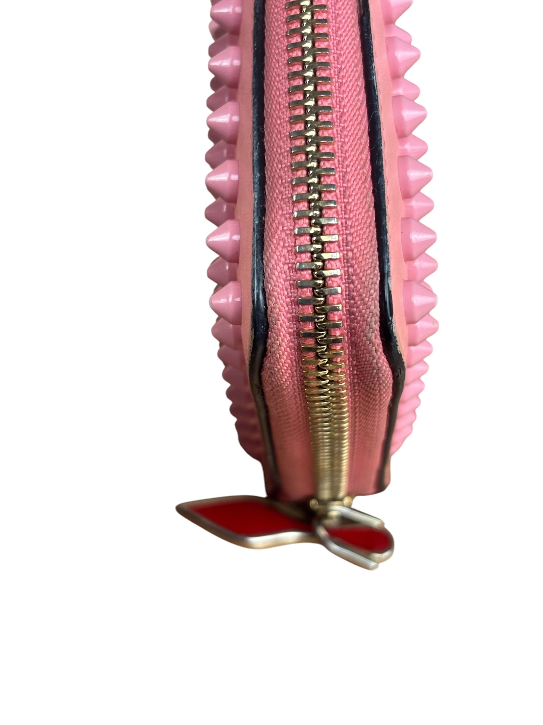 Christian Louboutin Panettone Bicolor Studded Long Zip Around Wallet