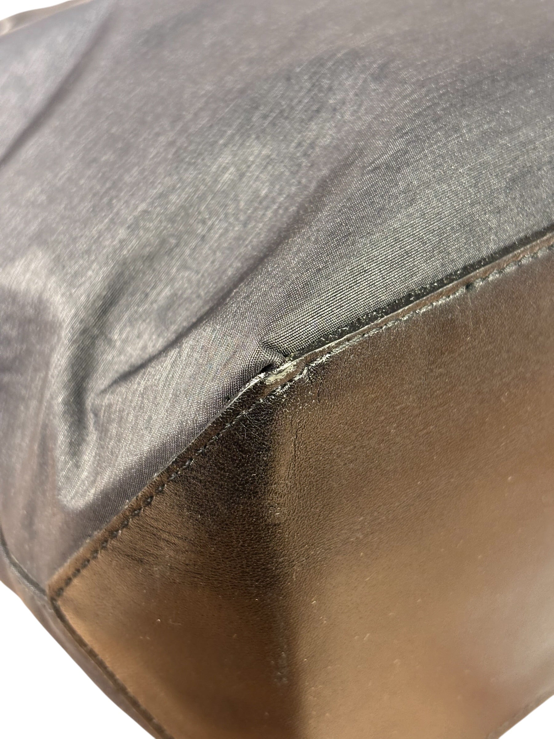 Burberry Grey Nylon/Leather Trim Tote