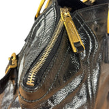 YSL Vintage Black Patent Leather Downtown Handbag