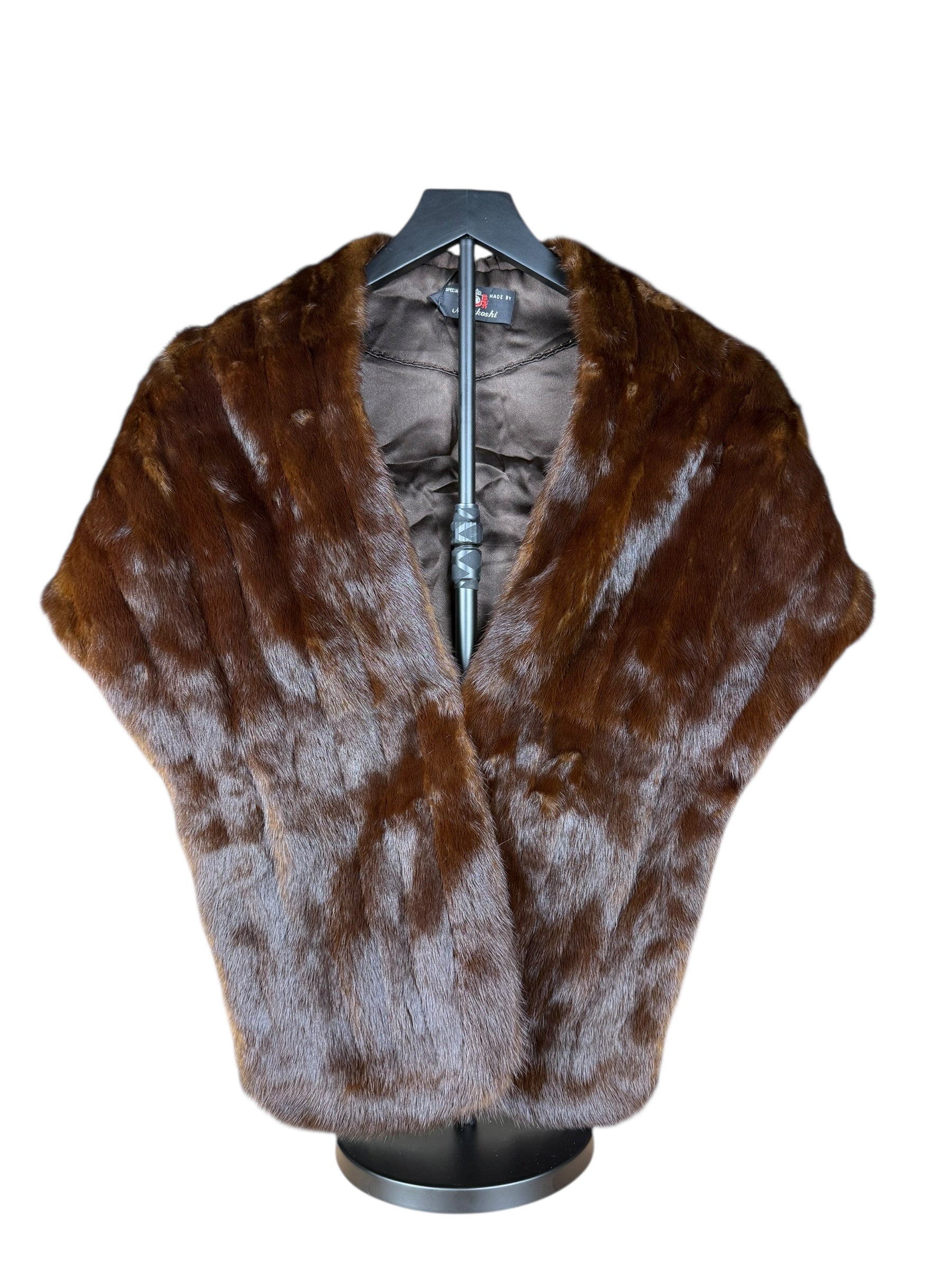 Mitsukoshi Vintage Brown Fur Shawl