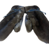 Vintage Brown Fur Mittens