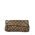 Gucci Brown Patent Leather GG Crystal Babouska Hysteria Pochette