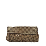 Gucci Brown Patent Leather GG Crystal Babouska Hysteria Pochette