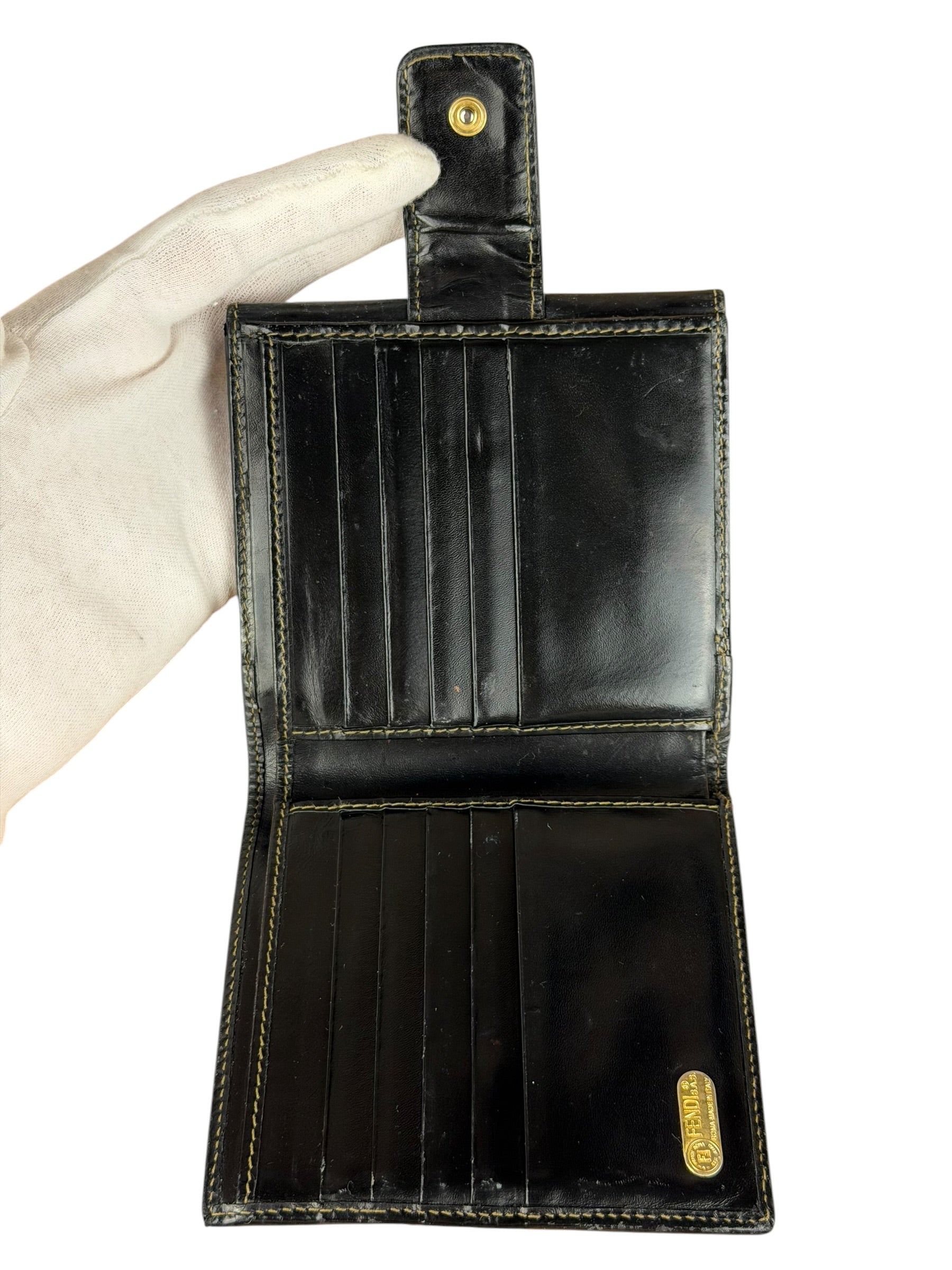 Fendi Vintage Striped Pequin Wallet