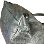 Balenciaga Leather Motocross Muted Teal Sunday Tote
