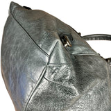 Balenciaga Leather Motocross Muted Teal Sunday Tote