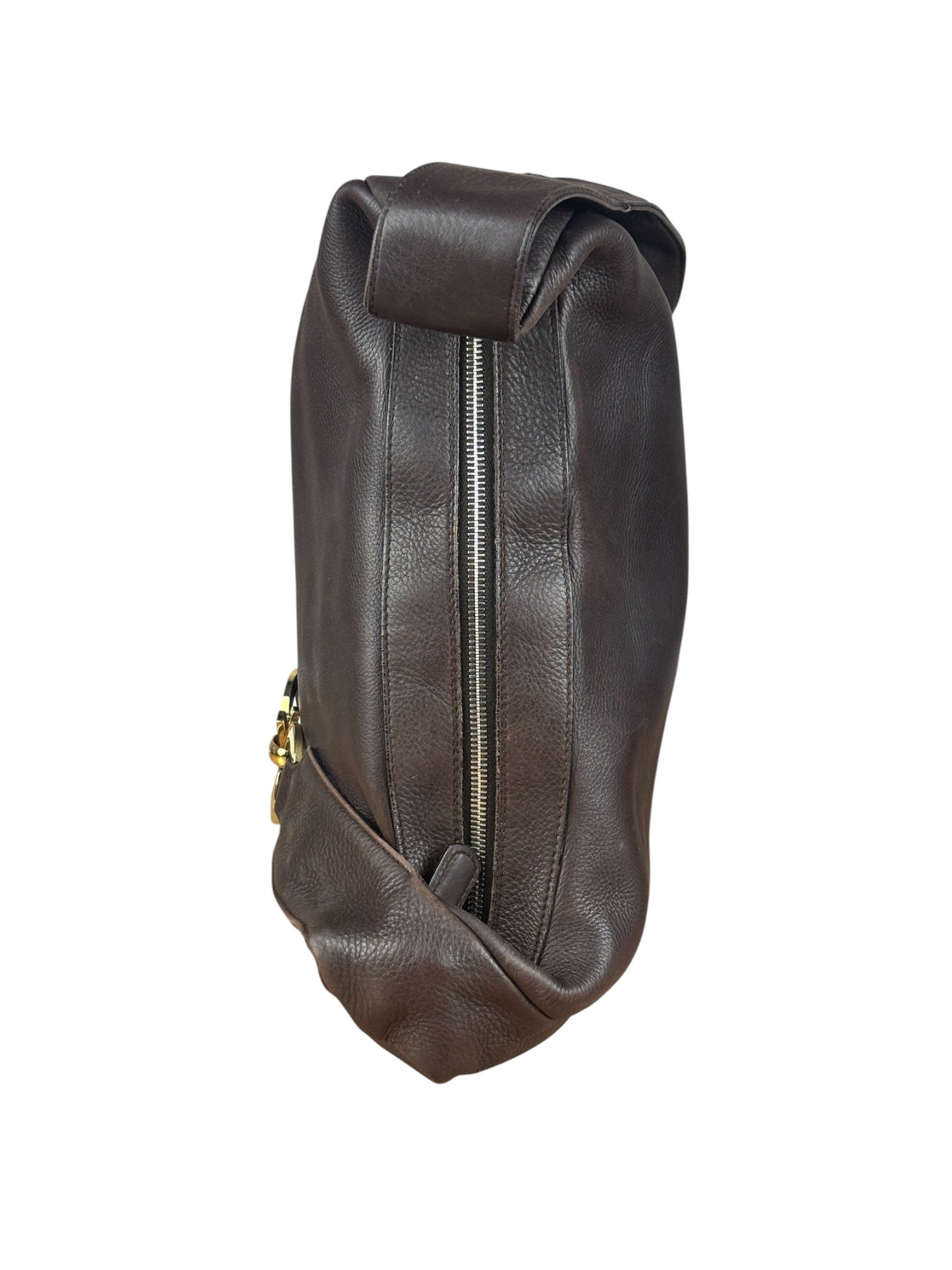 Ferragamo Vintage Brown Leather Hobo Bag