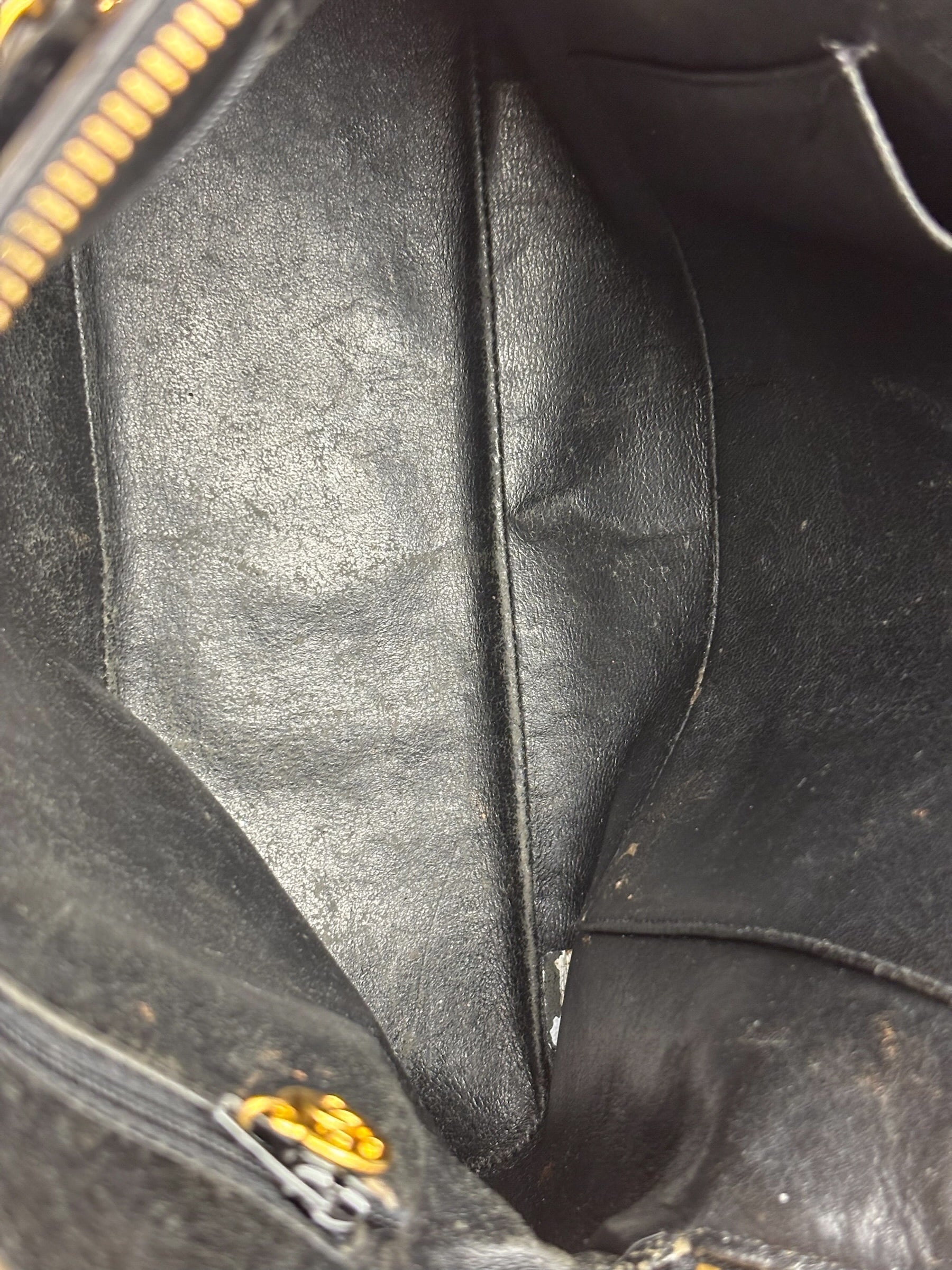 Chanel Vintage Black Leather Shoulder Bag