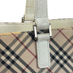 Burberry White Leather Trim Nova Check Shoulder Bag