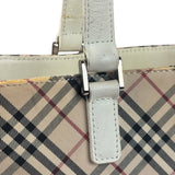 Burberry White Leather Trim Nova Check Shoulder Bag