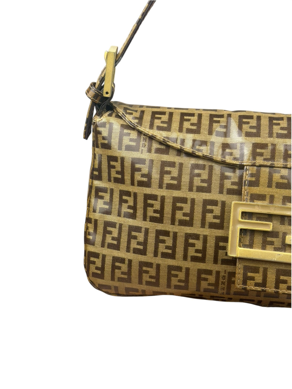 Fendi Brown PVC Leather Baguette