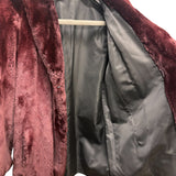 Fellini Burgundy Synthetic Faux Fur Coat