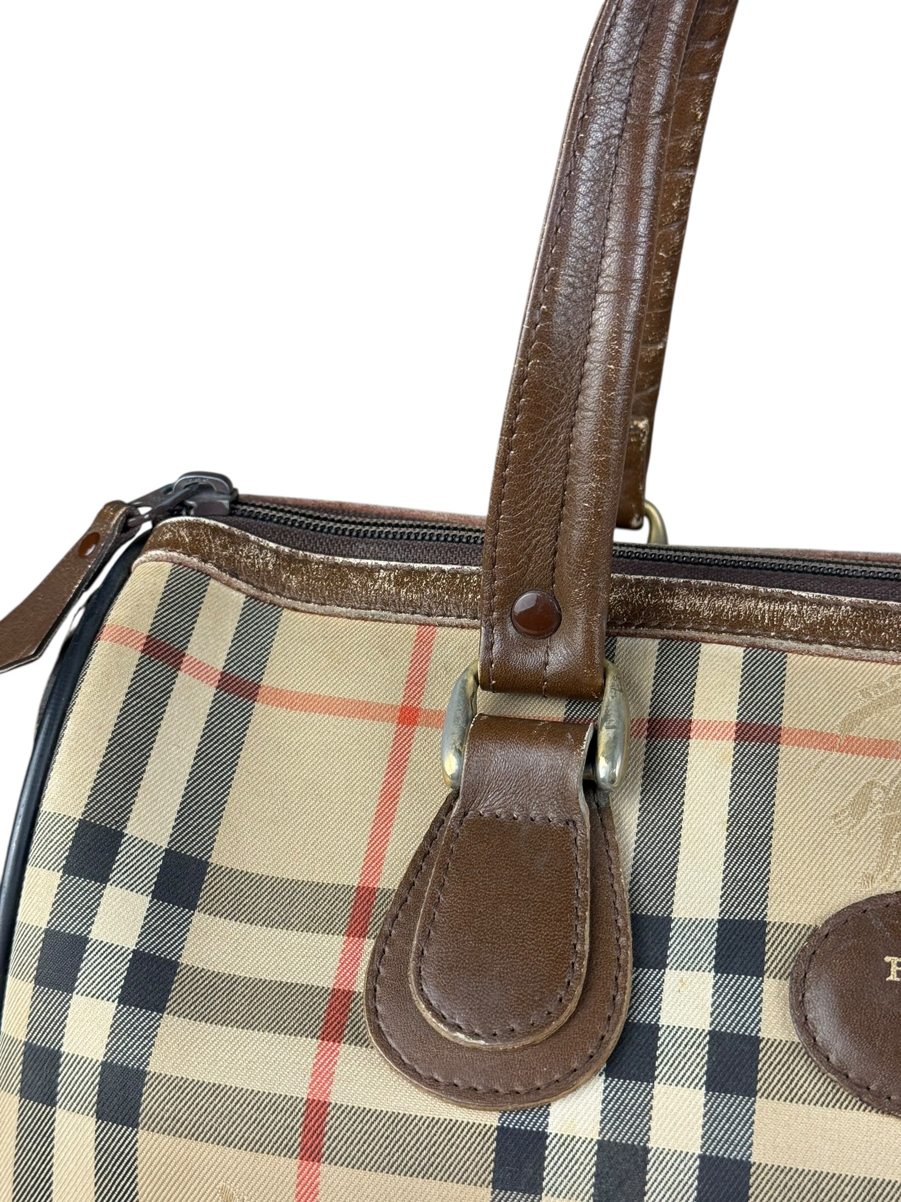 Burberry Vintage House Check Boston Bag