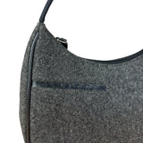 Prada Charcoal Gray Wool Sport Mini Hobo Bag
