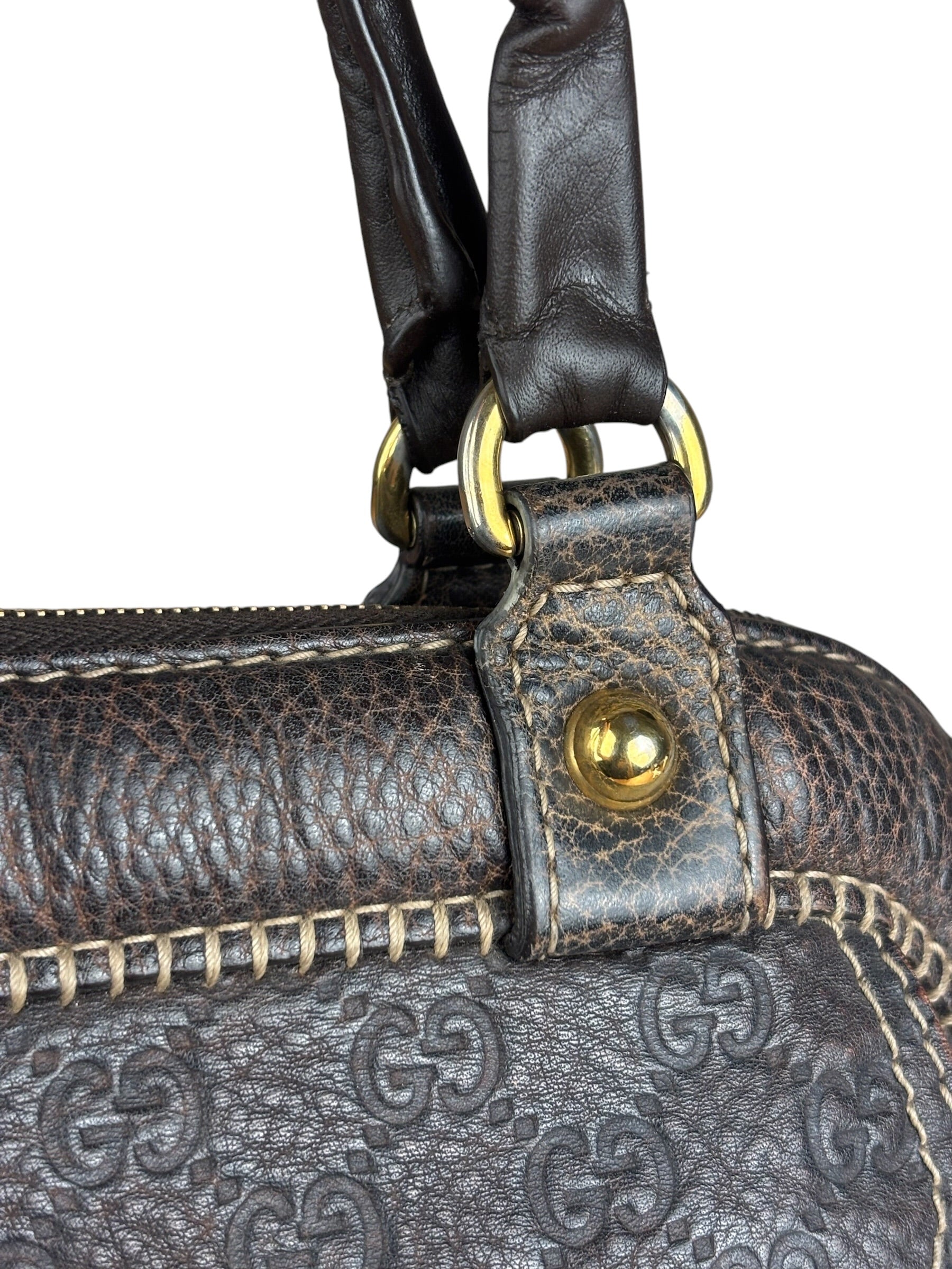 Gucci New Pelham Brown Leather Handbag
