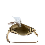 Salvatore Ferragamo Beige Gancini Buckle Shoulder Bag