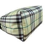 Burberry Multicolor Leather Trim House Check Top-Handle Pouch