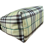Burberry Multicolor Leather Trim House Check Top-Handle Pouch