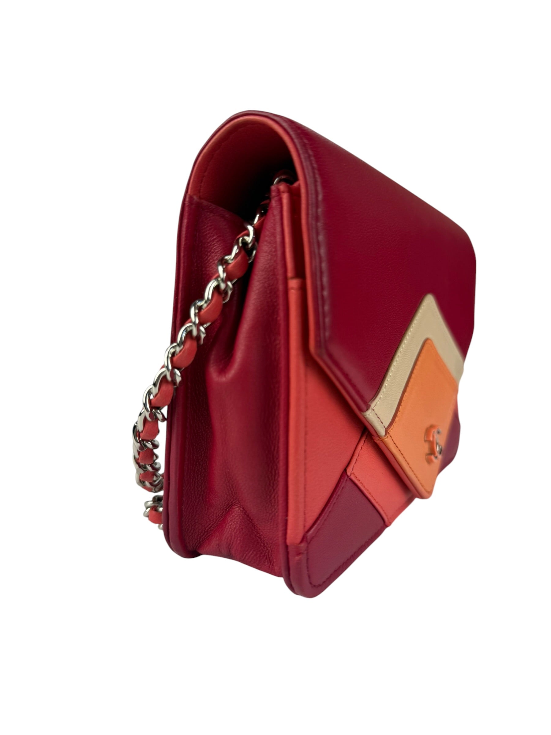 Chanel Pink Leather Wallet on Chain Crossbody Bag 2017