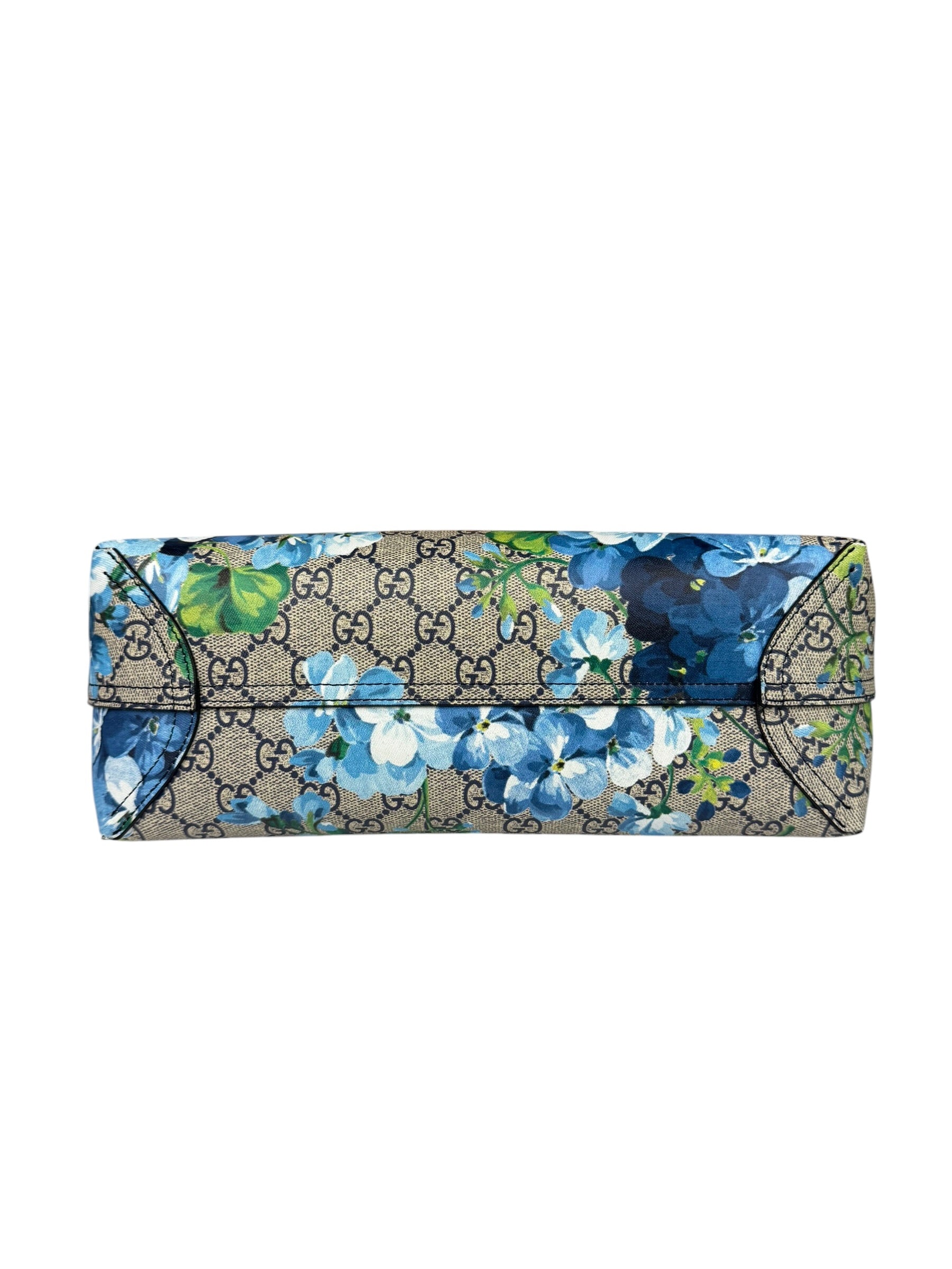 Gucci Blue/Beige GG Supreme Blooms Reversible Tote