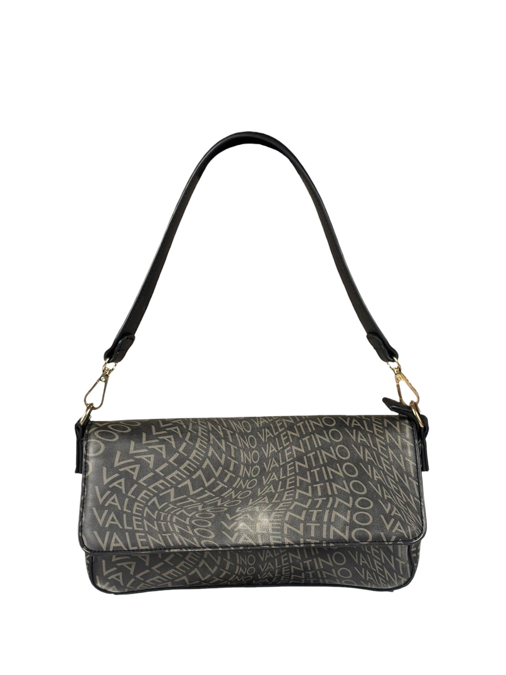 Valentino Black Leather Mario Spa Flap Bag