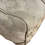 Gucci GG Beige Leather Trim Guccissima Small Boston Bag