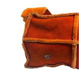 Chanel Orange Suede Shearling Patchwork Shoulder Bag 2001