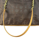 MCM Brown Nylon/Leather Visetos Monogram Shoulder/Tote Bag